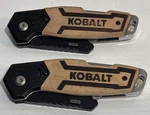 Kobalt Utility Knife W/folding Wood Handle 5300916 Lot Of 2 Euc. Fixed Price $13.19.