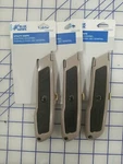 Lot Of 3 Blue Hawk 5.75" Gray Steel Utility Knife, Black Rubber Grip AA2. Fixed Price $28.50.
