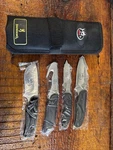 Browning Rmef Rocky Mountain Elk Foundation 4 Fixed Blade Knife Set & Sheath. Fixed Price $25.50.