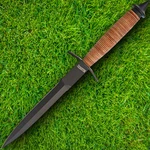 Marbles V-42 Fixed Dagger 7.25" Black Double Edge 440 Steel Blade Leather Handle. Fixed Price $49.89.