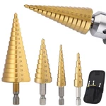3PCS/SET Titanium Step Cone Drill Hole Cutter Bit Hss Large Tool With Pouch. Fixed Price $5.99.