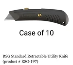 Case Of 10 Pacific Handy Cutter Safety Grip Retractable Utility Knife RSG197. Fixed Price $39.95.