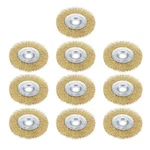 Uxcell Wire Wheel Brush Bench Brass Plated Crimped 4-INCH, Tone. Fixed Price $33.92.