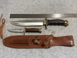 Vintage Muela Molibdeno Vanadio Spain Bowie Knife Set W/ Sheath Minty. Fixed Price $152.96.