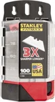 Stanley Steel Utility Knife Blade 0.024" Thickness, 2-7/16" Oal, 100 Pack. Fixed Price $28.04.