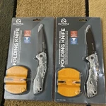 2 Olympia Folding Knife + Sharpener Ball Bearing Comfort Grip Free Shipping. Fixed Price $32.00.