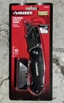 Husky Black Folding Utility Knife Lock-back Textured Grip 10 Blades Included. Fixed Price $14.20.