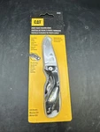Cat 6-1/4 Inch Folding Skeleton Knife With Bottle Opener & Black Blade. Fixed Price $16.95.