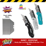 Husky 00143 3PK Lock Back Utility Knife Set -kit +free Bonus. Fixed Price $18.97.