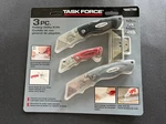 Task Force 3 Pc Folding Utility Knife Set With 10 Blades. Fixed Price $20.00.