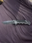 Smith & Wesson Border Guard Liner Lock Serrated Tanto Stonewash Handle SWBG10S. Fixed Price $6.00.