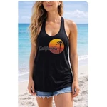 James Perse Standard California Sunset Racerback Tank Top Black WMJ3020 Size 1. Fixed Price $29.00.
