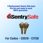 C001B-C175B. 2 New Keys For Sentry Safe Locks, Will Be Pre Cut To Your Code. Fixed Price $9.99.