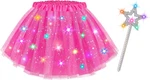 Teuevayl Girls Light Up Tutu Skirt, Led Glow Ballet Dress Star Wand Hal. Fixed Price $24.44.