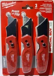 3 Pack - Milwaukee Folding Utility Knife Fastback Quick Sharp Safe Strong Blade. Fixed Price $26.99.