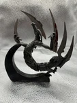 Dragon Designed Knife With 5 Blades By Fantasy Master Wood Display Stand. Fixed Price $49.99.