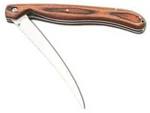 Sarge Kinives Folding Fillet Knife, 440 Stainless 5-7/8" Blade With Case, Wood. Fixed Price $46.99.