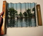 Vintage Chinese Silk Brocade Folding Fan West Lake Hangzhou W/glass Window Box. Fixed Price $50.39.