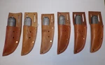 6- Stanley No. 199 Utility Knife With Leather Sheaths Knives Blades. Fixed Price $110.00.