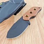 Tops Lil Roughneck Knife 2.75" 5160 Steel Full Tang Blade Linen Micarta Handle. Fixed Price $124.99.