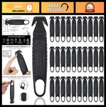 30 Pcs Safety Box Cutter Knife Set - Stainless Steel Concealed Blade, Tape Split. Fixed Price $42.99.