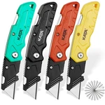 4PACK Folding Utility Knife Heavy Duty Box Cutter With 20PCS SK5 Quick Change Bl. Fixed Price $14.25.