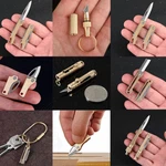 Utility Brass Pocket Folding Knife Paper Cutter Blade Outdoor Edc Keychain Tool. Fixed Price $8.47.