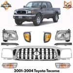 Front Grille Assembly Chrome & Headlights Kit For 2001-2004 Toyota Tacoma. Fixed Price $245.00.
