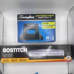 Bostitch 12-SHEET 3-HOLE + Swingline 20-SHEET 2-HOLE Smarttouch Punch Bundle New. Fixed Price $28.00.