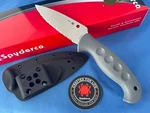 Spyderco FB05SGY Temperance Knife Cru Wear Serrated Gray Frn Wsheath Sprint 155V. Fixed Price $142.50.