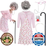 Zeroshop 100TH Day Of School Kids Old Lady Costume Girls Granny Dress Year. Fixed Price $56.94.