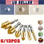 6 Chamfer Countersink Deburring Drill Bit Set Crosshole Cutting Metal Tool Kit. Fixed Price $7.58.