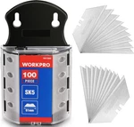Workpro Utility Knife Blades, SK5 Steel 100-PACK With Well-built Case Great Deal. Fixed Price $18.99.