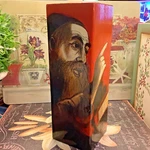 10 1/8 Hand Painted Wooden Square Block Byzantine Monk Red Multi Artist Irwin. Fixed Price $44.99.