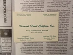 Vermont Hand Craters Inc - Shelburne Manchester Center 2.5X3.5" Card. Fixed Price $20.40.