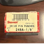 Starrett Steel Pin Punch Set 248A-1/8 In, 6-PIECE, Silver, Mpn 51181. Fixed Price $10.89.