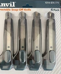 New 4-PACK Anvil Retractable Snap-off Knife Set. Fixed Price $15.00.
