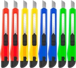 8 Pack Utility Knife Box Cutters (9MM Wide Blade 4 Colors) Ret. Fixed Price $11.79.