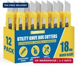 Tape King Utility Knife Set (12 Pack) 18MM Wide Blade Box Cutter Retractable. Fixed Price $21.85.