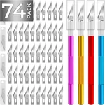 Jtieo 74 Pack Hobby Knife Exacto With Upgrade Sharp Knives And 70. Fixed Price $10.68.
