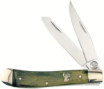 Whitetail Cutlery Large Willow Green Bone Trapper Pocket Knife By Frost - Nos. Fixed Price $24.95.