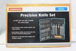 56PC Precision Knife Set: 41 Blades, 8 Handles, Scribes, Stone & Pvc Case!. Fixed Price $14.99.