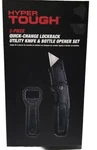 Nib Hyper Tough 2-PCS Quick Change Lockback Utility Knife & Bottle Opener Set. Fixed Price $16.96.