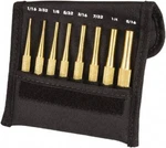 Starrett SB565Z Pin Punch Set: 8 Pc Round Shank, Comes Pouch. Fixed Price $107.41.