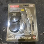 Nos Sears Craftsman 80 Years Folding Lockback Utility Knife Set 94835. Fixed Price $89.99.