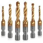 Pack Combination Drill And Set, Hss Titanium Thread 6-32NC To 1/4-20N. Fixed Price $12.99.
