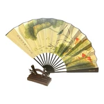 Chinese Folding Fan With Wood Stand & Box From Changbanxiang Hangzhou, China. Fixed Price $29.95.
