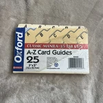 Oxford Classic Manila A-z Card Guides Index Dividers 3 5 New. Fixed Price $9.00.