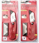 Ate Pro Lock Back Folding Utility Knives Plus 12 Blades Razor Knife Red #93201. Fixed Price $19.99.