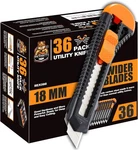 Rexbeti 36 Pack Utility Knife, Retractable Box Cutter For Cartons, Cardboard And. Fixed Price $46.92.